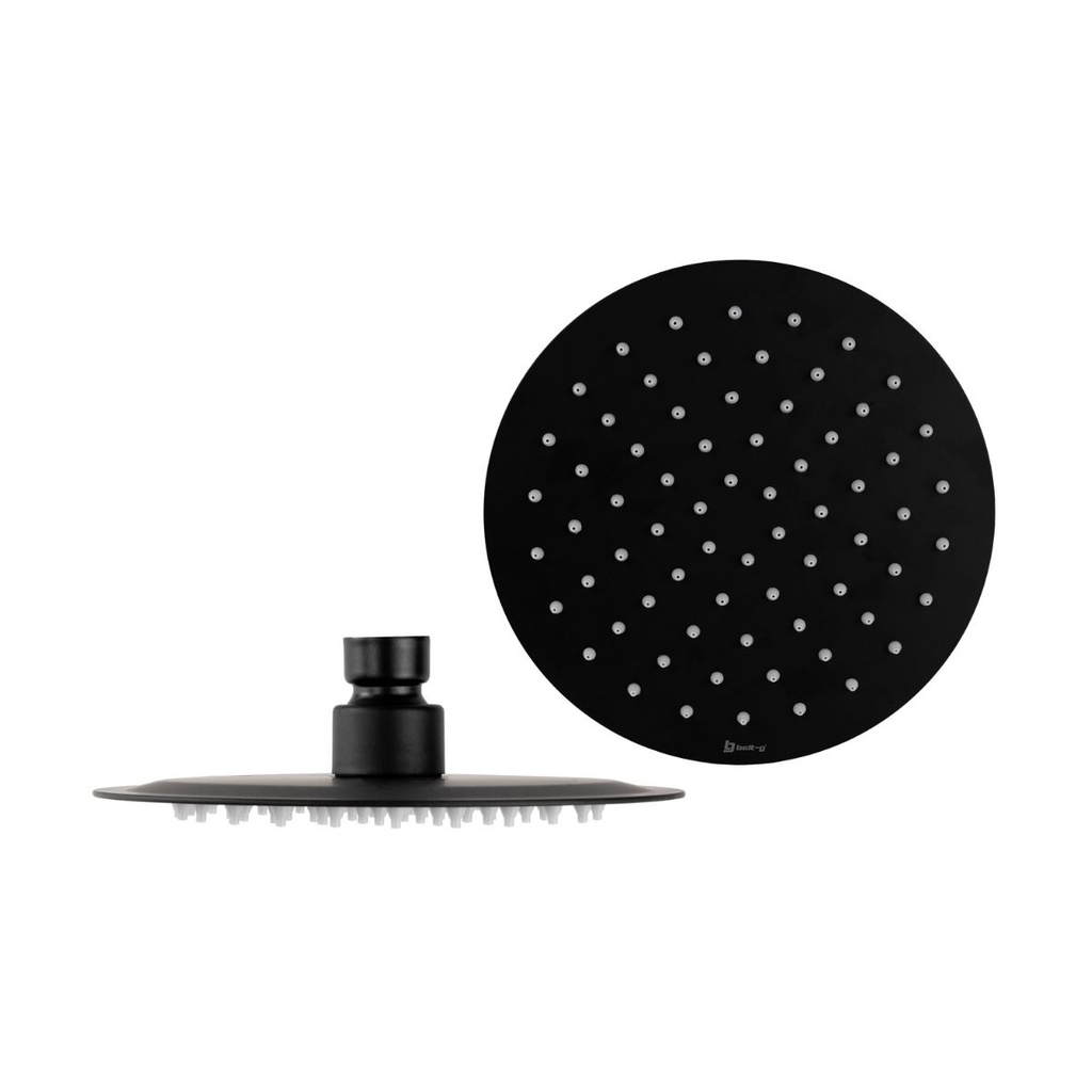 REGADERA ANTICALCAREA 8" ULTRA PLANA REDONDA SIN BRAZO BLACK GRI-0263 MARCA BELT-G