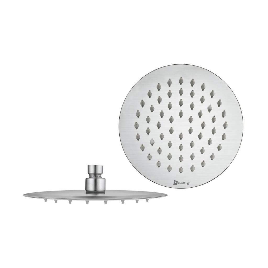 REGADERA ANTICALCAREA 8" ULTRA PLANA REDONDA SIN BRAZO BRUSHED / CEPILLADO / SATINADO GRI-0275 MARCA BELT-G