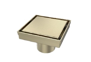 REJILLA CUADRADA / DESAGUE 10 CM SERIE SQUARE UNSEEN FLAT ACERO INOX D´OR / DORADO MARCA NOVA