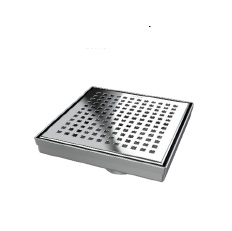 REJILLA CUADRADA / DESAGUE 15 CM SERIE SQUARE VERT DOTTS (PERFO) ACERO INOX POLISHED / CROMADO NOVA