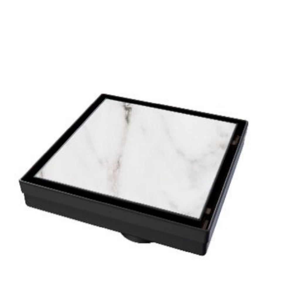 REJILLA CUADRADA / DESAGUE 15 CM SERIE SQUARE VERT UNSEEN MATT ACERO INOX NOIR / NEG-BLAN MARCA NOVA