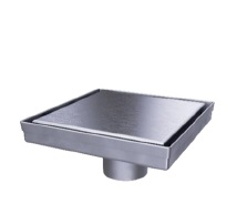 REJILLA CUADRADA / DESAGUE 15 CM SERIE SQUARE VERTICAL UNSEEN ACERO INOX BRUSHED / GRIS MARCA NOVA