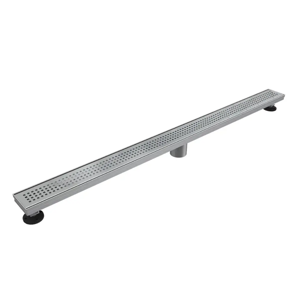 REJILLA RECTANGULAR / DESAGUE LINEAL 100 CM SERIE SQUARE DOTS ACERO INOX POLISHED / GRIS MARCA NOVA
