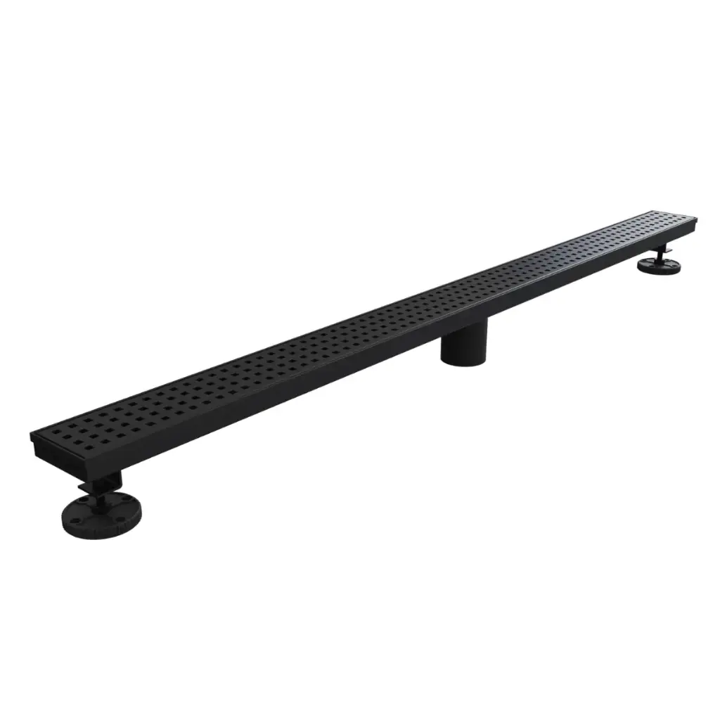 REJILLA RECTANGULAR / DESAGUE LINEAL 100CM SERIE SQUARE DOTS ACERO INOX NOIR / NEGRO MATE MARCA NOVA