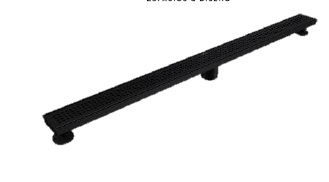 REJILLA RECTANGULAR / DESAGUE LINEAL 100CM SERIE SQUARE DOTS ACERO INOX NOIR / NEGRO MATE MARCA NOVA