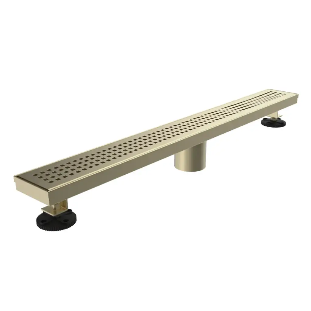 REJILLA RECTANGULAR / DESAGUE LINEAL 60 CM SERIE SQUARE DOTS ACERO INOX  D´OR / DORADO MARCA NOVA