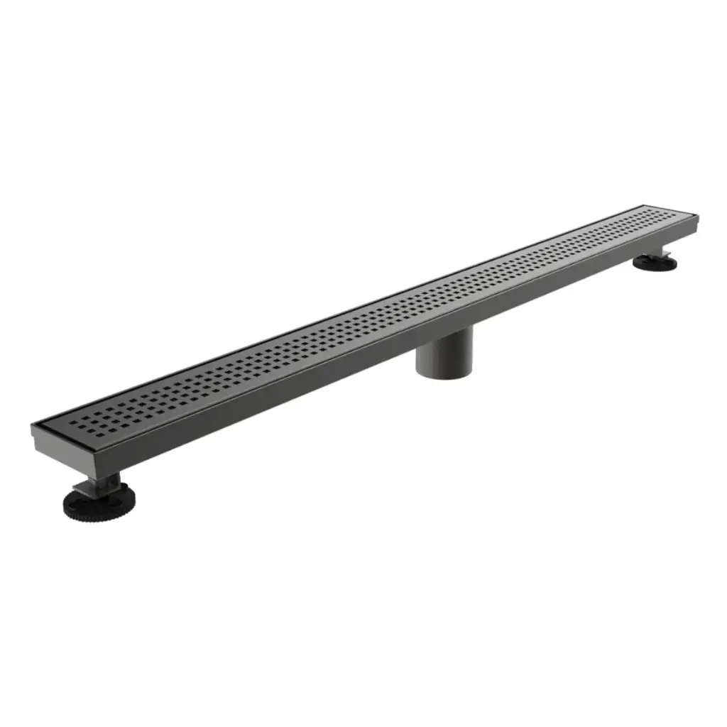 REJILLA RECTANGULAR / DESAGUE LINEAL 80 CM SERIE SQUARE DOTS ACERO INOX ANTHRACITE / GRIS MARCA NOVA