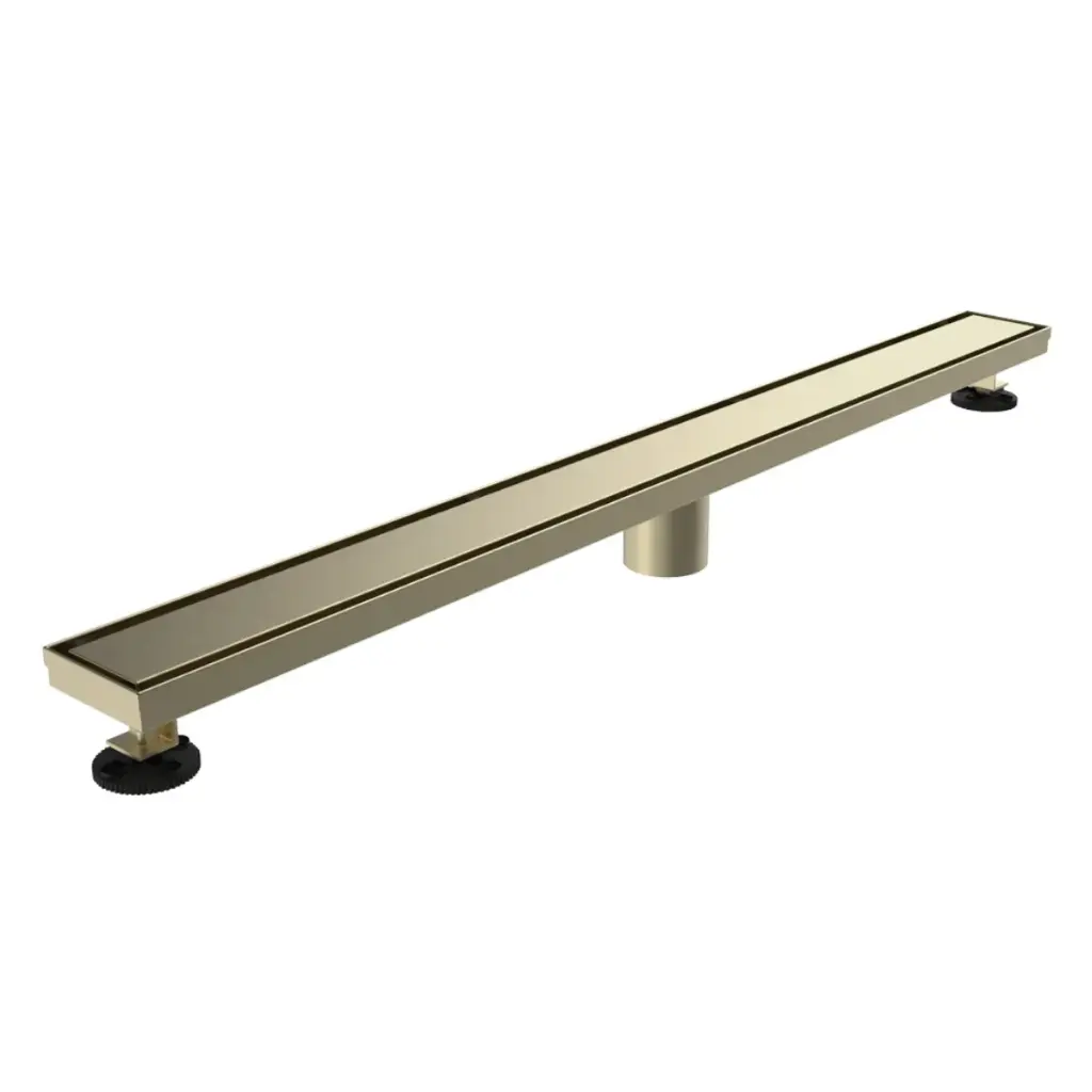 REJILLA RECTANGULAR / DESAGUE LINEAL 80 CM SERIE UNSEEN FLAT ACERO INOX  D´OR / DORADO MARCA NOVA