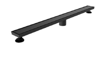 REJILLA RECTANGULAR / DESAGUE LINEAL 80 CM SERIE UNSEEN FLAT ACERO INOX NOIR / NEGRO MARCA NOVA