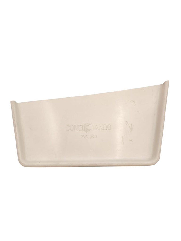 TAPA IZQUIERDA PARA CANAL 6" CUADRADA DE LLUVIA PVC COLOR BLANCO REF. DC I MARCA TINAPLAS