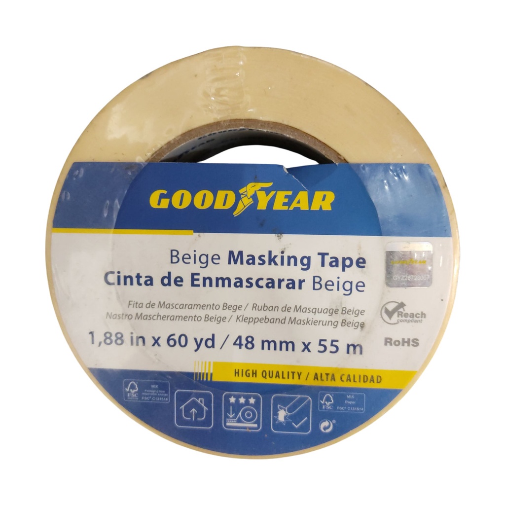 TIRRO O CINTA DE ENMASCARAR DE 1.88"  X 55 MTS MASKING TAPE REF. GY7260HMT / 405561 MARCA GOOD YEAR