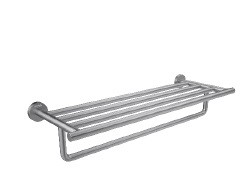 TOALLERO DE BARRA ACERO INOX. 60 CM TIPO HOTEL SERIE TEMPO BRUSHED RAD / GRIS REF. NVACC7615 NOVA