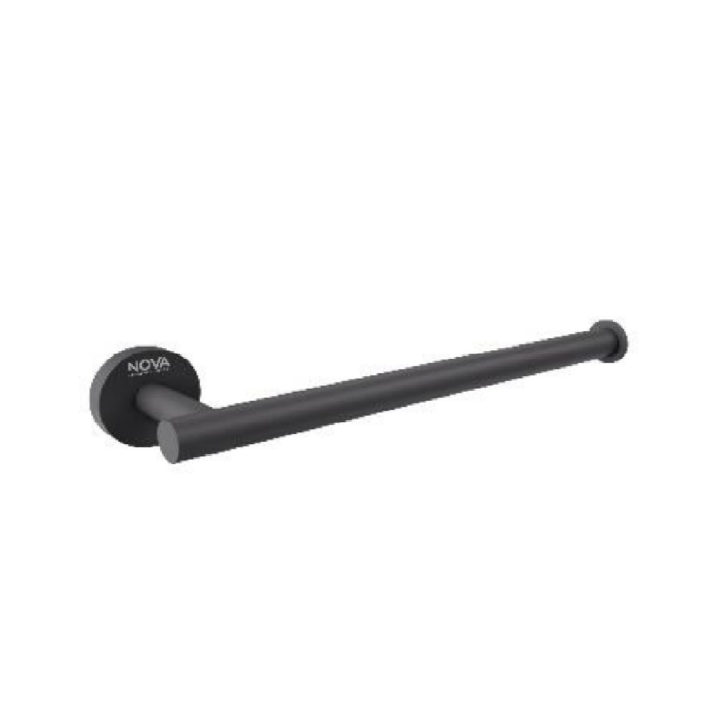 TOALLERO DE BARRA ACERO INOXIDABLE 28 CM ANILLA SERIE TEMPO NOIR / NEGRO MATE REF. NVACC7622 NOVA