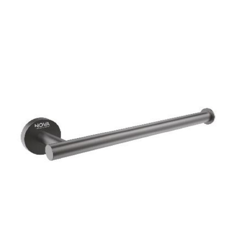 TOALLERO DE BARRA ACERO INOXIDABLE 28 CM ANILLA SERIE TEMPO ANTHRA RAD / GRIS REF. NVACC7632 NOVA