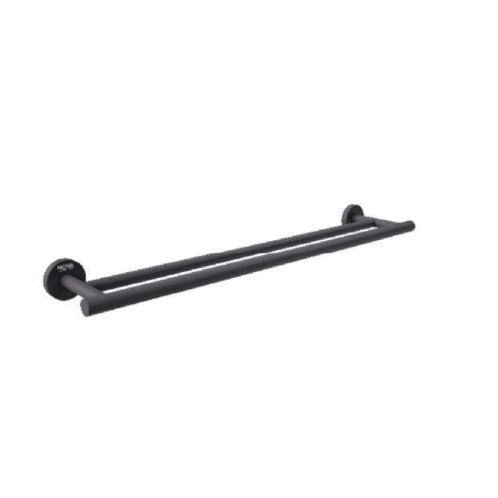 TOALLERO DE BARRA ACERO INOXIDABLE 60 CM DOBLE SERIE TEMPO NOIR  / NEGRO MAT REF. NVACC7624 NOVA