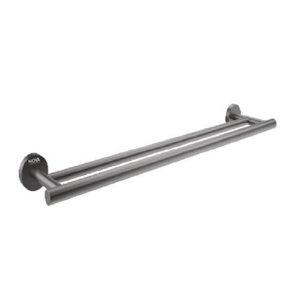 TOALLERO DE BARRA ACERO INOXIDABLE 60 CM DOBLE SERIE TEMPO ANTHRACITE RAD / GRIS REF. NVACC7634 NOVA