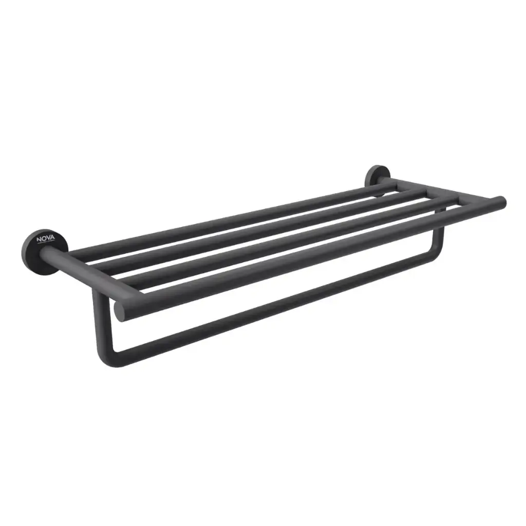 TOALLERO DE BARRA ACERO INOXIDABLE 60 CM T/ HOTEL SERIE TEMPO NOIR / NEGRO MATE REF. NVACC7625 NOVA