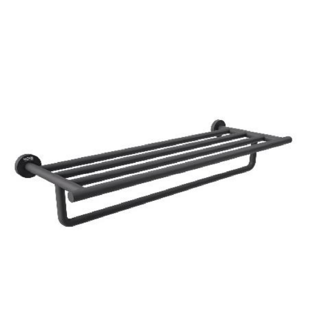 TOALLERO DE BARRA ACERO INOXIDABLE 60 CM T/ HOTEL SERIE TEMPO NOIR / NEGRO MATE REF. NVACC7625 NOVA