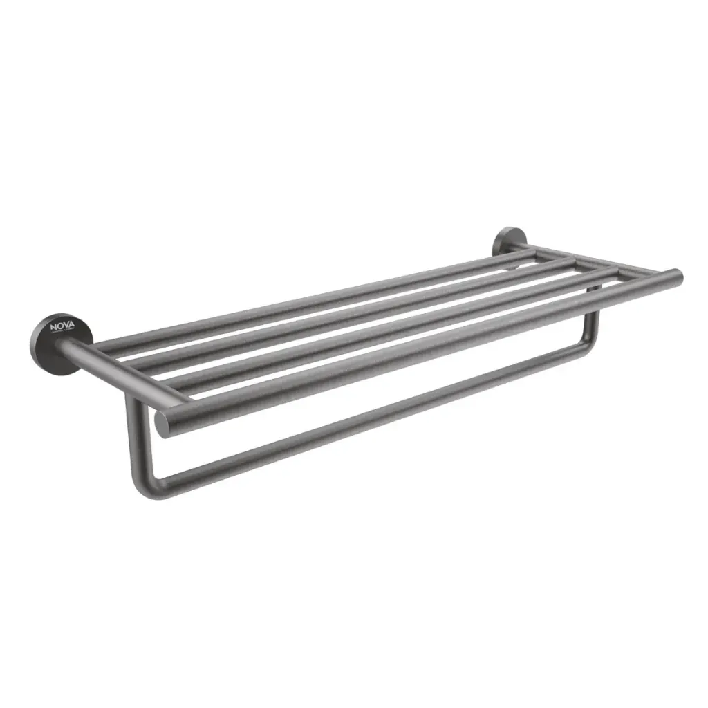 TOALLERO DE BARRA ACERO INOXIDABLE 60 CM T/ HOTEL SERIE TEMPO ANTHRA RAD / GRIS REF. NVACC7635 NOVA
