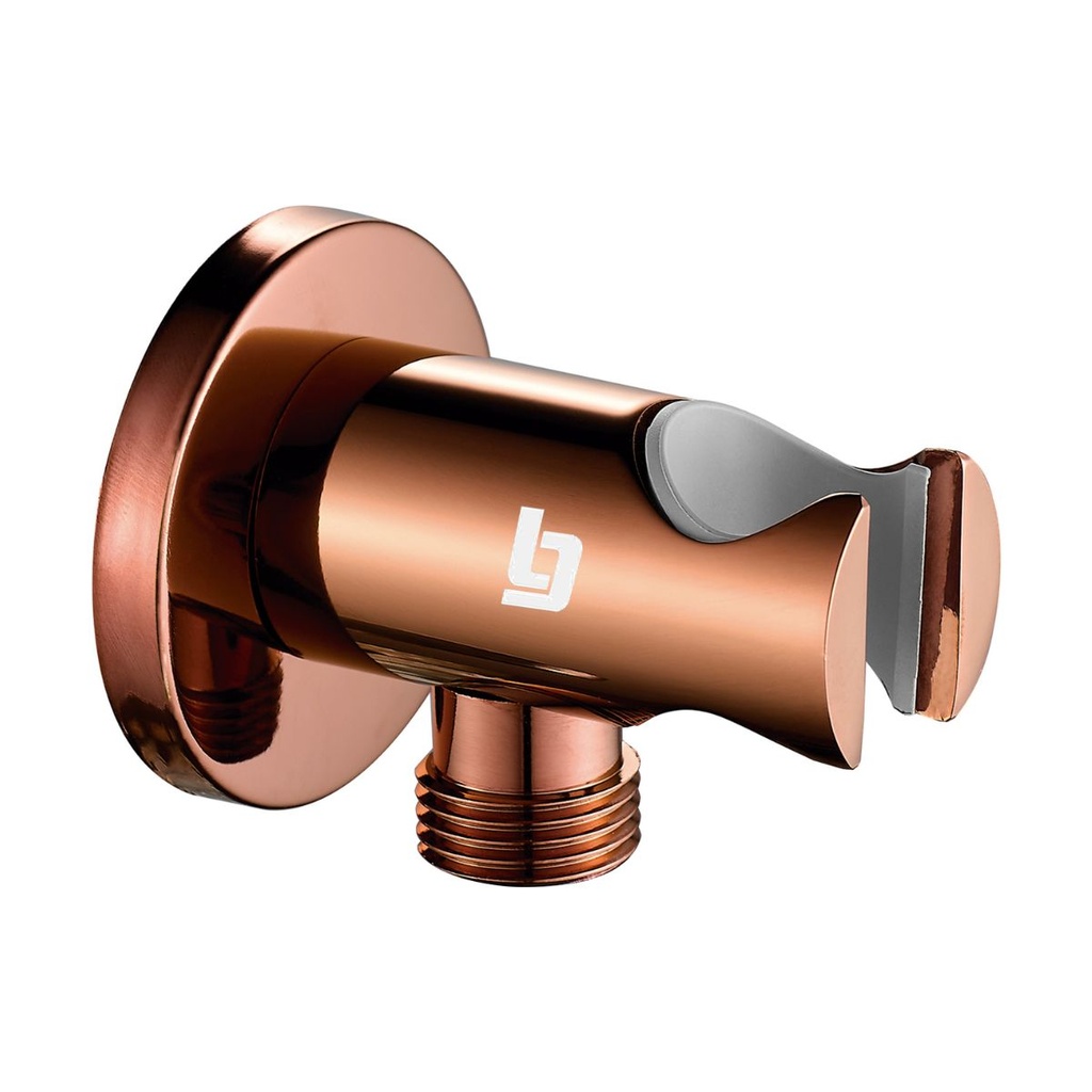 TOMA DE AGUA REDONDA CON SOPORTE P/ DUCHA TELEFONO ROSE GOLD GRI-1038 MARCA BELT-G