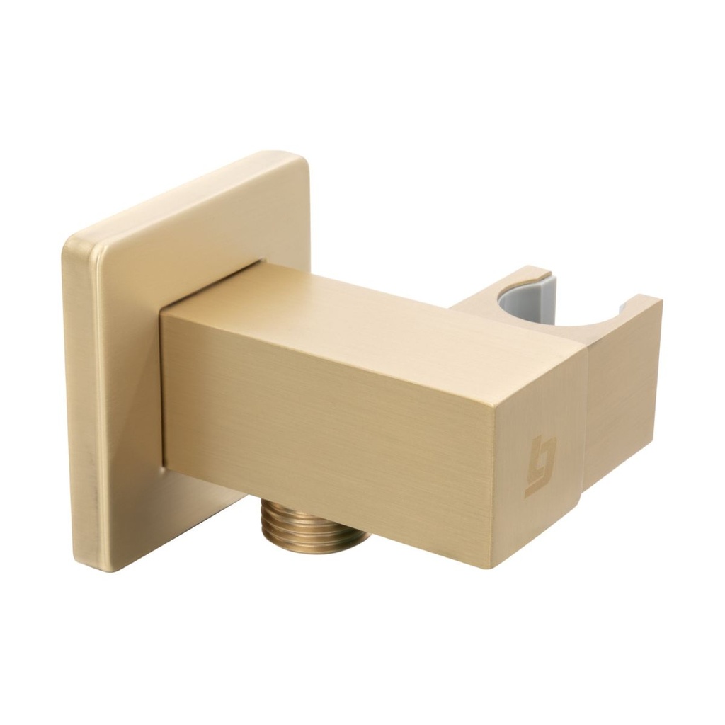 TOMA DE AGUA CUADRADA CON SOPORTE P/ DUCHA TELEFONO GOLDEN BRUSHED / CEPILLADO / SATINADO GRI-1041 MARCA BELT-G