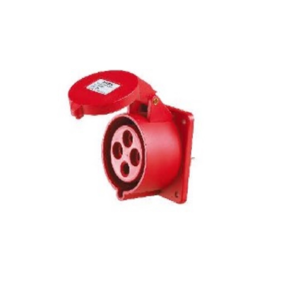 TOMA INDUSTRIAL HEMBRA 3 P + T 380 - 415 V 32 A IP44 EMPOTRABLE REF. HTN424 MARCA HTCN