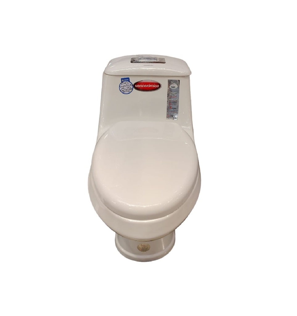 WC SANITARIO ONE PIECE CIERRE LENTO MOD. RIMINI DUAL FLUSH BOTON SUPERIOR COLOR BLANCO GLACIAR COD. CSA460381321CA MARCA VENCERAMICA