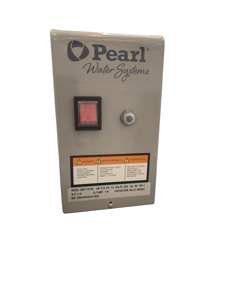 CAJA DE CONTROL / CAJA ARRANCADORA P/ MOTOR ELECTRIC. 1 HP 230V MONOFASICO REF. CBP10C16SS PEARL