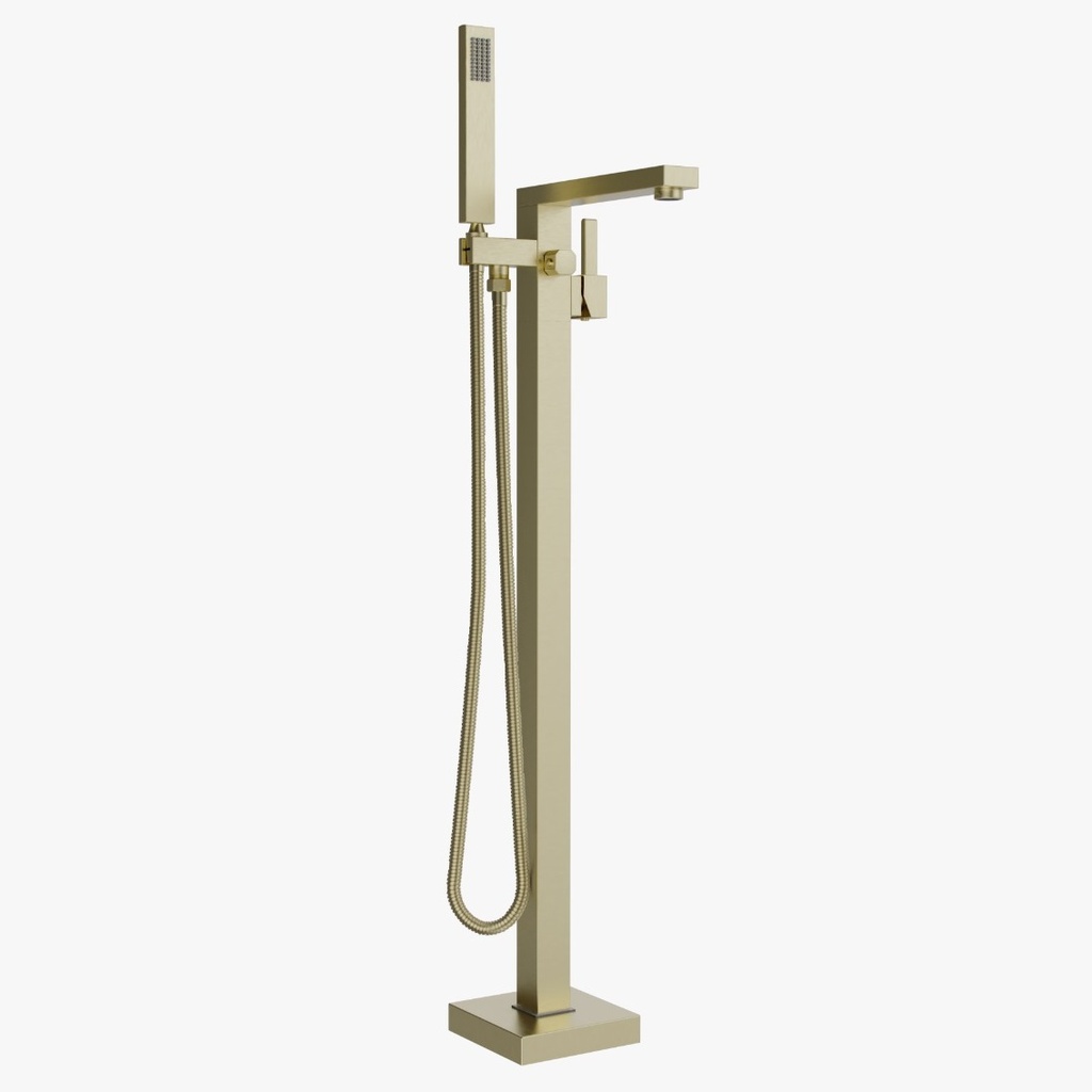 GRIFERIA DE PISO / PIE MONOMANDO PARA BAÑERA MOD. KUBE D`OR ORO REF. NVGRI9832 MARCA NOVA
