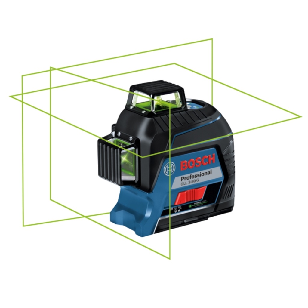 LASER AUTONIVELADOR - 3 LINEAS LASER VERDE 3 X 360° 80 MT IP54 C/MALETIN+4 BAT AA REF. GLL 3-80G / 867340 COD. 524870 BOSCH