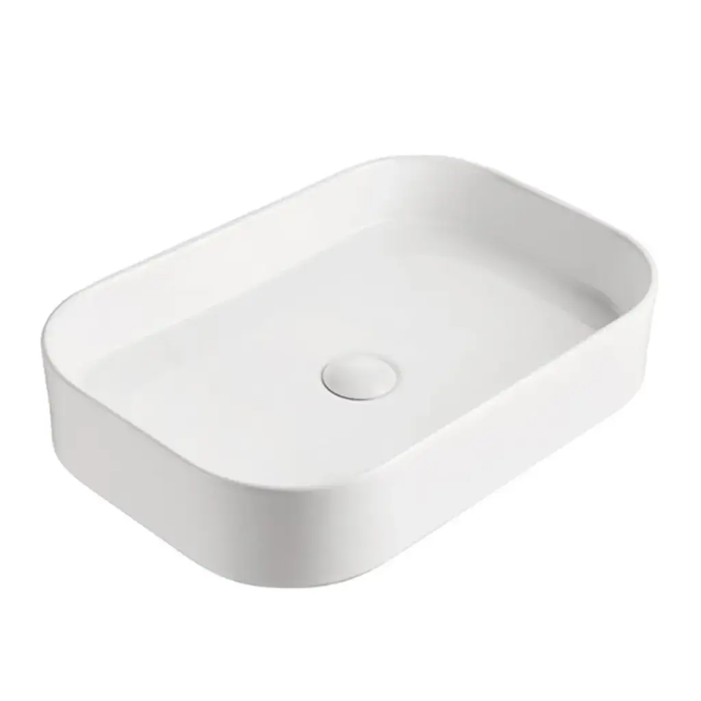 LAVAMANOS RECTANGULAR DE SOBREPONER 55 CM X 38 CM X 11 CM COLOR BLANCO REF. LAV-73 MARCA UNIQUE