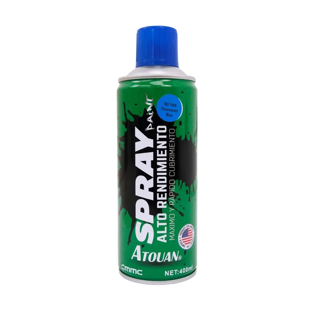 SPRAY AERESOL ESMALTE COLOR AZUL FLUORESCENTE DE 400 ML REF 1807084 / 670142 / 1004 MARCA ATOUAN