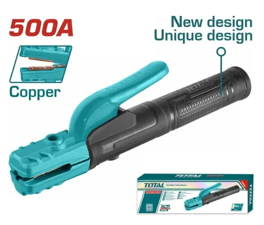 PINZA PORTA ELECTRODO HASTA 500 AMP MORDAZA DE HIERRO C/ COBRE REF. TWAH5006 / 185638 MARCA TOTAL TOOLS