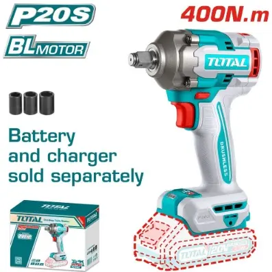 PISTOLA / LLAVE DE IMPACTO INAL. 1/2" 20V 2300 RPM 400 Nm S/BATERIA C/3 DADOS 17-19-21 MM  REF. TIWLI20401 / 226983 TOTAL TOOLS