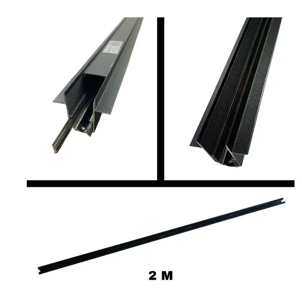 RIEL TRACK LIGHT MAGNETICO EMPOTRAR 2 MT X 6.5 CM X 4.CM NEGRO 48 V REF. AL-MROUT-2M / 12071 MARCA ANGEL LIGTH