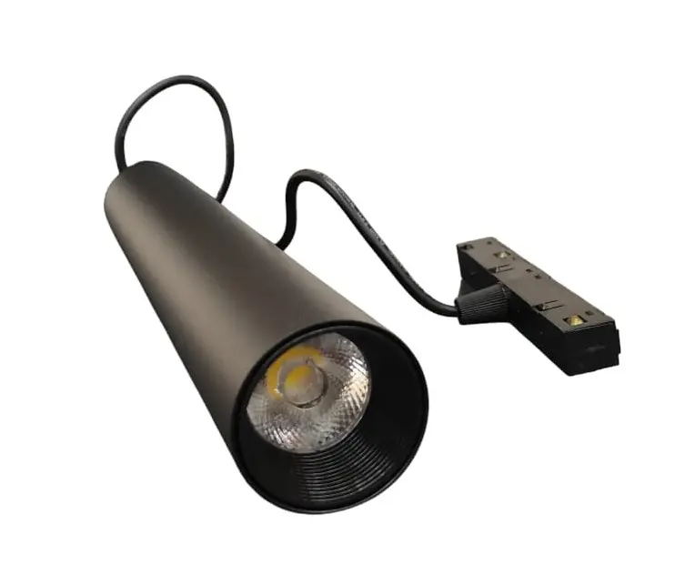 LAMPARA LED INTEGRADA TIPO BALA 12W 4000K 48V 960 LUMENS NEGRO P/RIEL MAGNETICO REF. AL-MRL105-12WD / 11687 MARCA ANGEL LIGTH