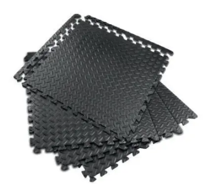 ALFOMBRA DE ESPUMA 24 X 24" JUEGO DE 4 UNIDADES COLOR NEGRO REF. 65497 MARCA TOLSEN 