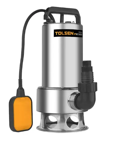 BOMBA SUMERGIBLE DRENAJE ACERO INOX 1.50 HP 110V 1" CAUDAL 1.50 LTS ALTURA 10 MT REF. 79853 MARCA TOLSEN