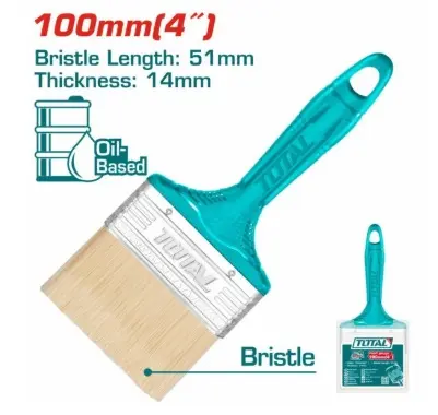 BROCHA PARA PINTAR 4" PINT. A BASE DE ACEITE MANGO VERDE REF. THT845046 / 822202 MARCA TOTAL TOOLS 
