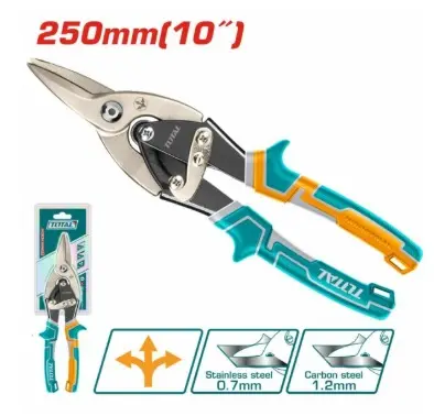 TIJERA DE AVIACION CORTE RECTA - CURVA 10" MANGO BLANDO REF. THT522106 / MARCA TOTAL TOOLS