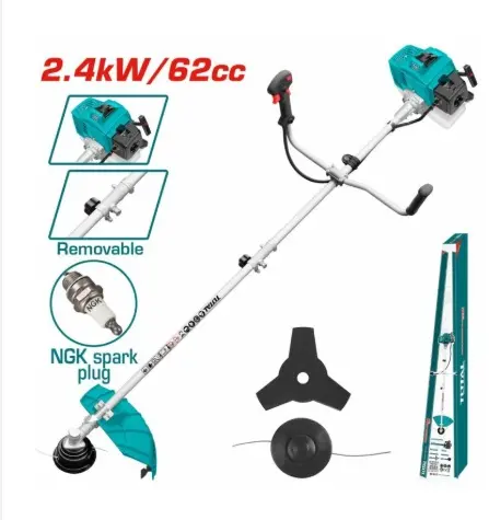 DESMALEZADORA A GASOLINA DE 62 CC - 3.8 HP 2.4 KW 9000 RPM 1200 ML REF. TP5624421 MARCA TOTAL TOOLS