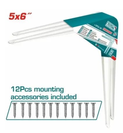 PIE DE AMIGO BLANCO 5 X 6" 2 PZAS + 12 TORNILLOS REF. TSB10506 MARCA TOTAL TOOLS
