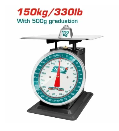 BALANZA 150 KG GRAD. 500GR. DIAM. 355MM ACERO INOX. REF. TESA51501 MARCA TOTAL TOOLS