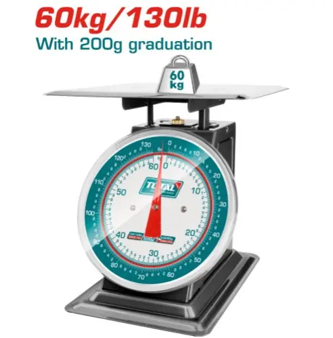 BALANZA 60 KG GRAD. 200 GR. DIAM. 305MM ACERO INOX. REF. TESA5601 MARCA TOTAL TOOLS