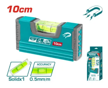 NIVEL DE ALUMINIO 10 CM X 1.5 MM MAGNETICO REF. TMT20105M MARCA TOTAL TOOLS