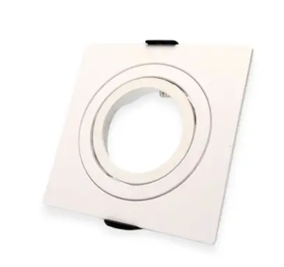 APLIQUE CUADRADO DIRIGIBLE BLANCO PARA EMPOTRAR 1 DICROICO + CONECTOR GU10 S/ BOM REF. AOE20WH MARCA LUZAK