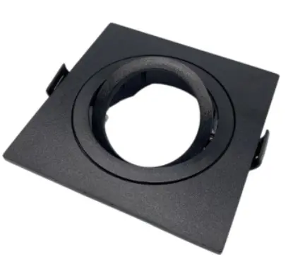 APLIQUE SPOT CUADRADO DIRIGIBLE NEGRO PARA EMPOTRAR 1 DICROICO C/ SOCATE S/ BOM REF. AOE20BK MARCA LUZAK