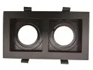 APLIQUE SPOT DOBLE CUADRADO DIRIGIBLE NEGRO PARA EMPOTRAR 2 DICROICO S/ BOM REF. AOE34BK MARCA LUZAK