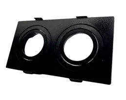 APLIQUE SPOT DOBLE CUADRADO DIRIGIBLE NEGRO PARA EMPOTRAR 2 DICROICO C/ SOCATE REF. AO21BK MARCA LUZAK
