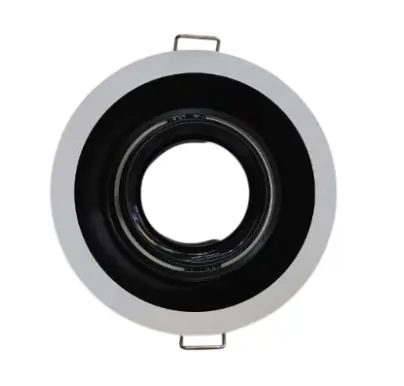 APLIQUE REDONDO DIRIGIBLE BLANCO-NEGRO PARA EMPOTRAR 1 DICROICO + CONECTOR GU10 S/BOM REF. AOE232BK MARCA LUZAK